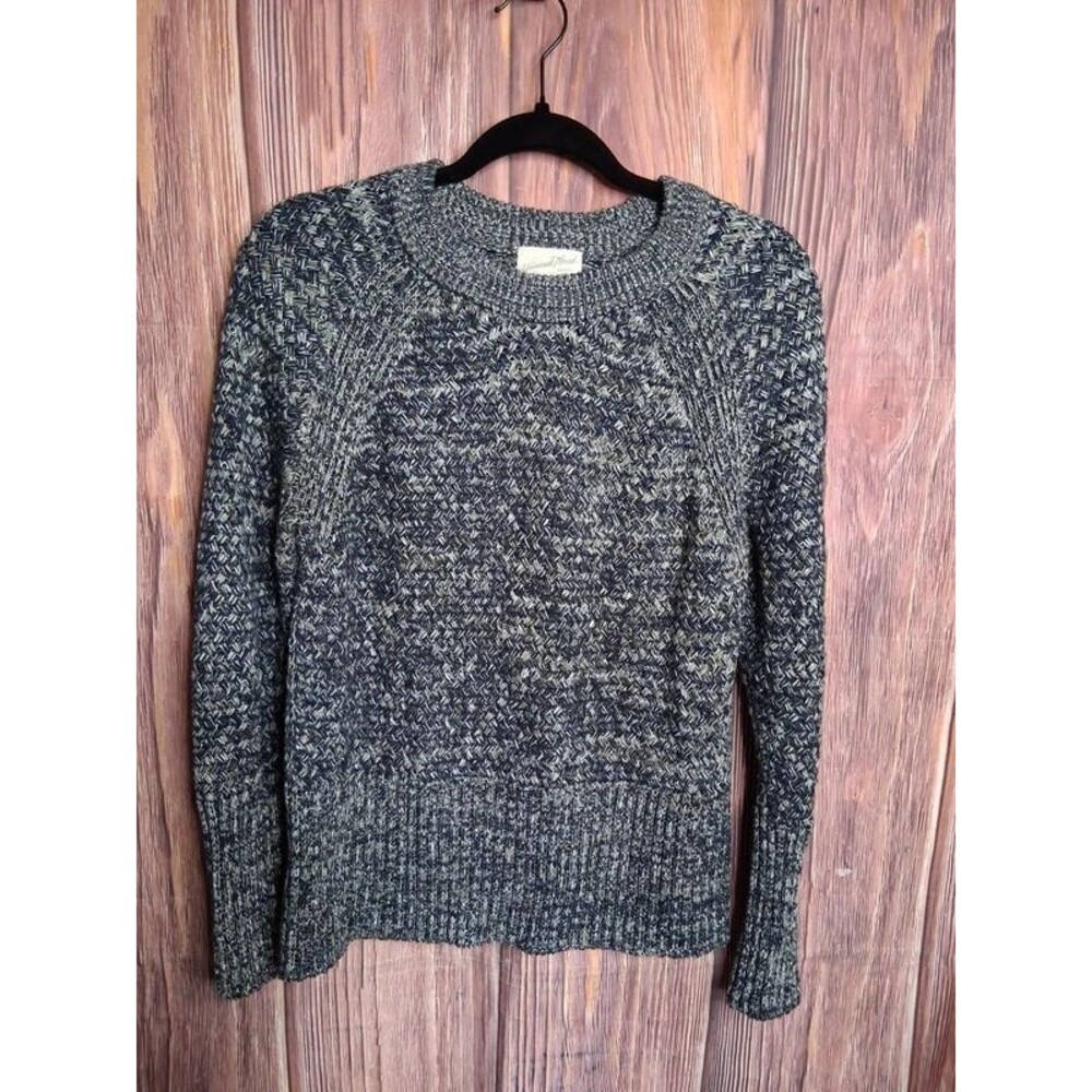 Universal Thread Navy & Olive Green Marled Knit Crewneck Sweater Size Small